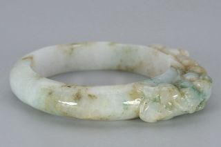 Chinese Exquisite Handmade brave troops Carving jadeite jade bracelet 3