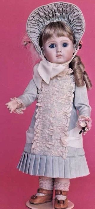 24 " Antique French Jumeau/bru German Girl Doll Low - Waist Dress Bonnet/hat Pattern