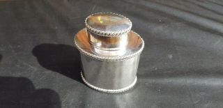 An Antique Victorian Silver Plated Tea Caddy With Beading Decoration.  1800.  S.