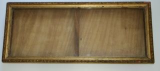 Glass Display Case Custom Made Gold Frame Antique Jewelry Hinged Flat Wood