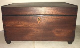 Antique Cherry Dovetailed Document Box Jewelry Casket Caddy Early 19thc