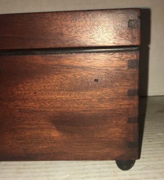 Antique Cherry Dovetailed Document Box Jewelry Casket Caddy Early 19ThC 2