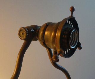 Antique TIFFANY STUDIOS BRONZE LAMP BASE 419 - Green/Brown - EX 3