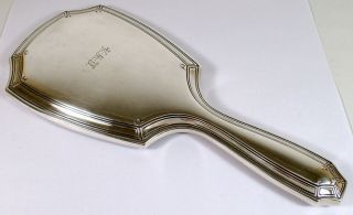 TIFFANY & Co Antique Art Deco Era Sterling Silver Vanity Large Hand Held Mirror 2