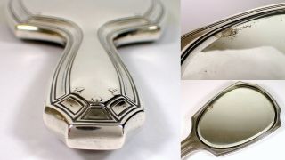 TIFFANY & Co Antique Art Deco Era Sterling Silver Vanity Large Hand Held Mirror 5