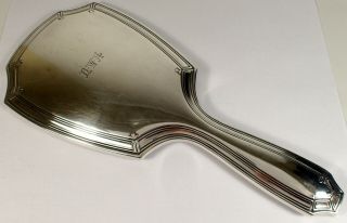 TIFFANY & Co Antique Art Deco Era Sterling Silver Vanity Large Hand Held Mirror 8