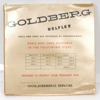 Antique Goldberg Bros Mfg Metal Film Can for 2000ft of 16mm Film,  No Reel 42757 6