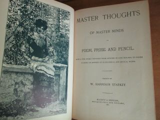 Old MASTER THOUGHTS IN POEM / STORY Book 1887 VICTORIAN POETRY CLASSIC ANTIQUE, 2