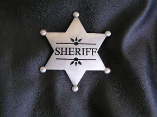 Sheriff Badge - Antique Silver - Marshal Ranger Old West