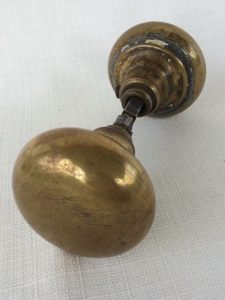 Antique 2 - 1/4” Diameter Brass Plain Round Door Knob W/ 1/4 " Square Shaft