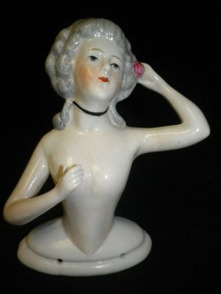 6 " Antique German Porcelain Lady Half Doll