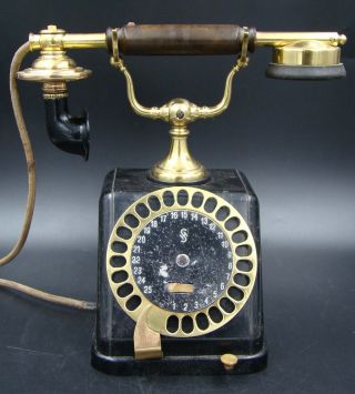 Antique German Museum Siemens & Halske Telephone Large Rotary Dial,  Ca 1900