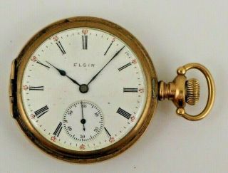 Vintage Antique Elgin Pocket Watch 17 Jewels Fancy Case