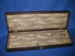 Antique 19th Century Cartouche Carved Mahogany Glove Box With Old Paper Marbling 2