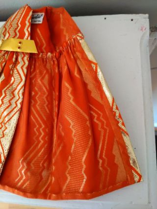 Vintage BARBIE - GOLDSWINGER 1494 - Gold & Orange Zig Zag Coat w/ Belt 8