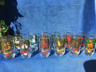 Antique Partridge in a Pear Tree 12 Days of Christmas Drinking Beverage Glasses 2