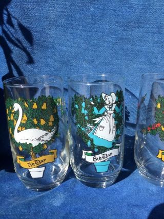 Antique Partridge in a Pear Tree 12 Days of Christmas Drinking Beverage Glasses 6