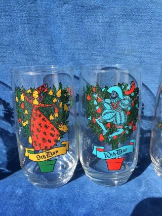 Antique Partridge in a Pear Tree 12 Days of Christmas Drinking Beverage Glasses 7