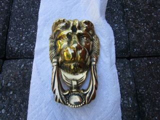 Vintage Solid Brass Large Lion Head [door Knocker] Animal Door Hardware