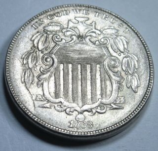 1868 Au - Bu 5c Us Shield Nickel Antique U.  S.  Currency Money Coin