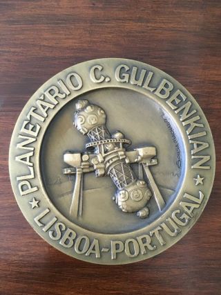 And Rare Antique Bronze Medal Of Lisbon Planetarium