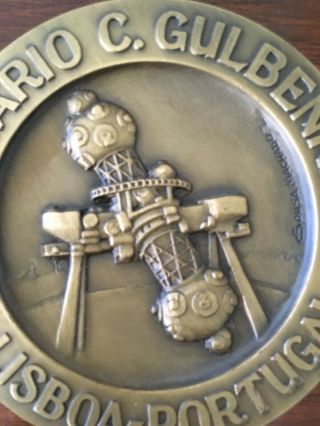 and rare antique bronze medal of Lisbon Planetarium 2