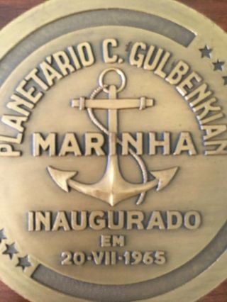 and rare antique bronze medal of Lisbon Planetarium 4