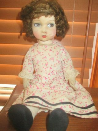 Antique German Jointed Cloth Doll,  Dress,  Shoes,  Socks,  Undregarment