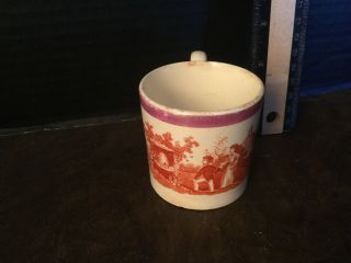Antique Pearlware Staffordshire Transferware Small Child’s Mug Children Beehive