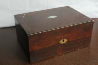 Antique Or Vintage Mother Of Pearl Inlay Box Treen Woodenware Box - Good Project