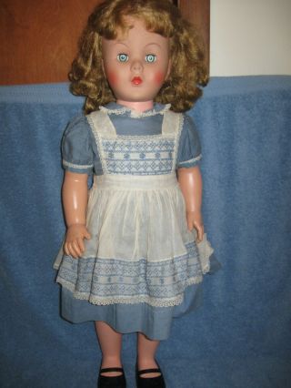Vintage Playpal Type Doll Unmarked Clothes 29in Lqqk