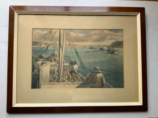 Antique 1943 Signed Very Rare Painting By Mj
