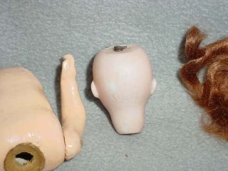 Antique CM Belton Type Bisque Head Doll Parts as found 5