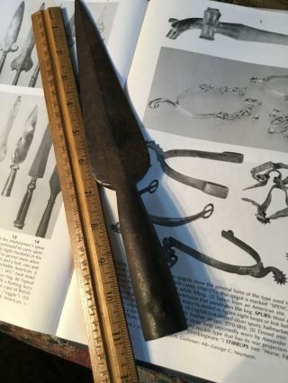 18th Century Revolutionary War Forged Iron American Polearm Pike Measures 11 In.