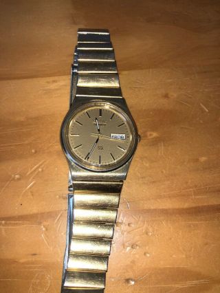Vintage Seiko Sq Quartz Wrist Watch Gold Plated Men 