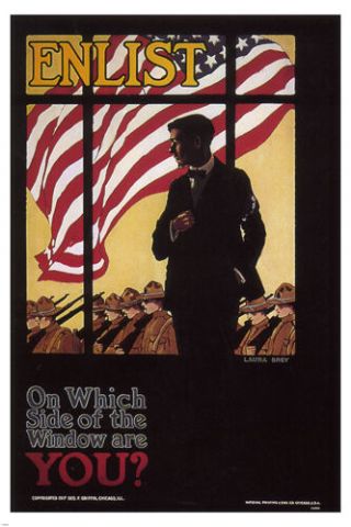 Enlist Vintage War Poster Laura Brey Us 1917 24x36 Political Savvy Unique