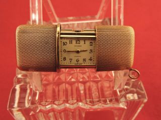 Vintage Chronometre Movado 18k Yellow Gold Purse Slider Pocket Watch