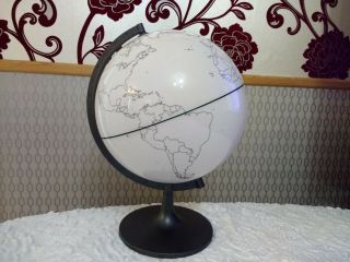 World Globe On Stand White Color Revolving