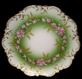 Antique Limoges Hand Painted Rose Flowers Plate France Ak Cd
