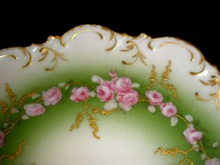 ANTIQUE LIMOGES HAND PAINTED ROSE FLOWERS PLATE FRANCE AK CD 2