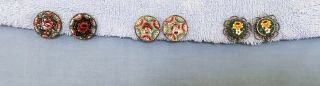 Antique Micro Mosaic Floral Earrings