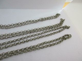 Long Guard Chain Necklace Sterling Silver Antique C1880 Victorian English.  K224