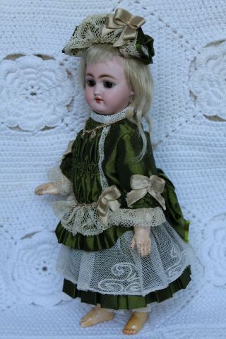 Silk Dress For Antique Baby Doll 10 .