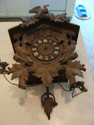 Antique Black Forest Quail Cuckoo Clock To Restore