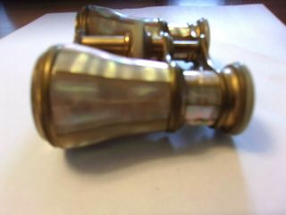 Early Paris French Antique Mother Of Pearl Brass Theater Opera Glasses 7