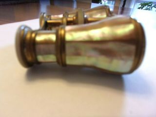 Early Paris French Antique Mother Of Pearl Brass Theater Opera Glasses 8