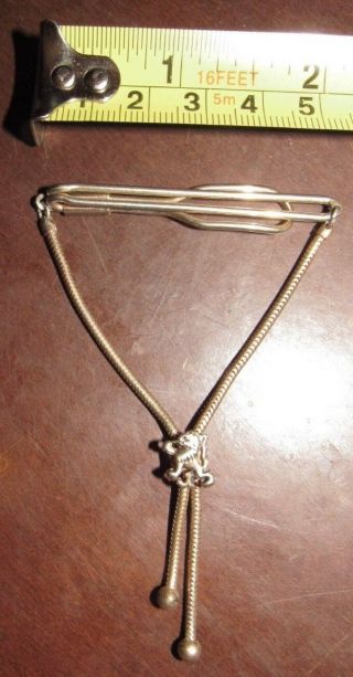 Vintage Western Brass Bolo Chain Design Tie Clasp Clip Swank 28