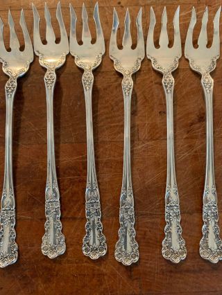 Set Of 6 Sterling Buttercup By Gorham Cocktail Seafood Forks No Mono Not Scrap