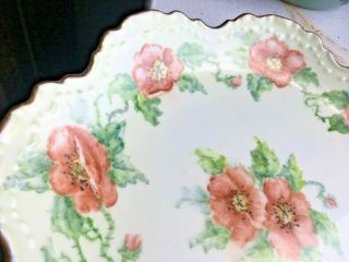 Antique Hand Painted Poppy Porcelain Gilded China Plate circa 1916 6