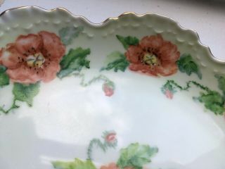 Antique Hand Painted Poppy Porcelain Gilded China Plate circa 1916 7
